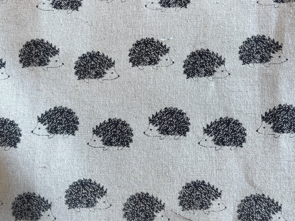 Light-Weight Curious Hedgehogs on Natural Cotton & Linen Canvas (Made in Japan)