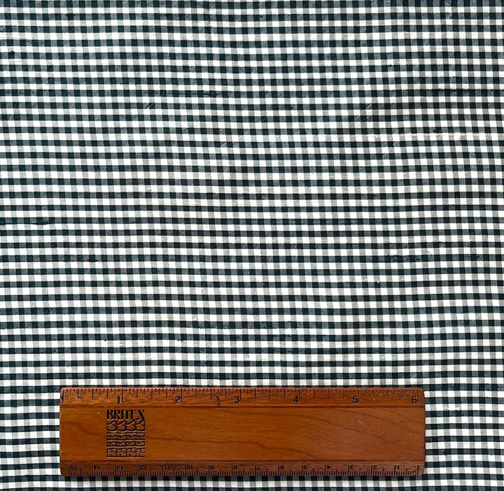 Black & White Micro-Checked Crisp Silk Dupioni (Made in India)