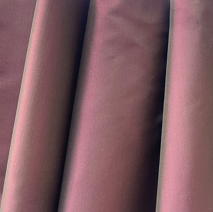Elegant Iridescent Wine & Olive Silk Dupioni (Made in India)