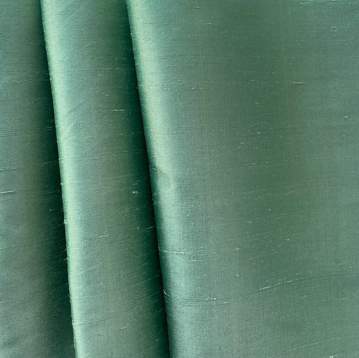 Iridescent Castleton Green & Celadon Silk Dupioni (Made in India)
