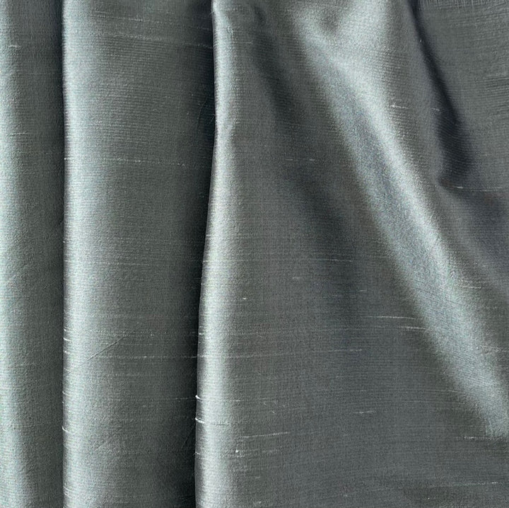 Iridescent Pearl & Raven Silk Dupioni (Made in India)