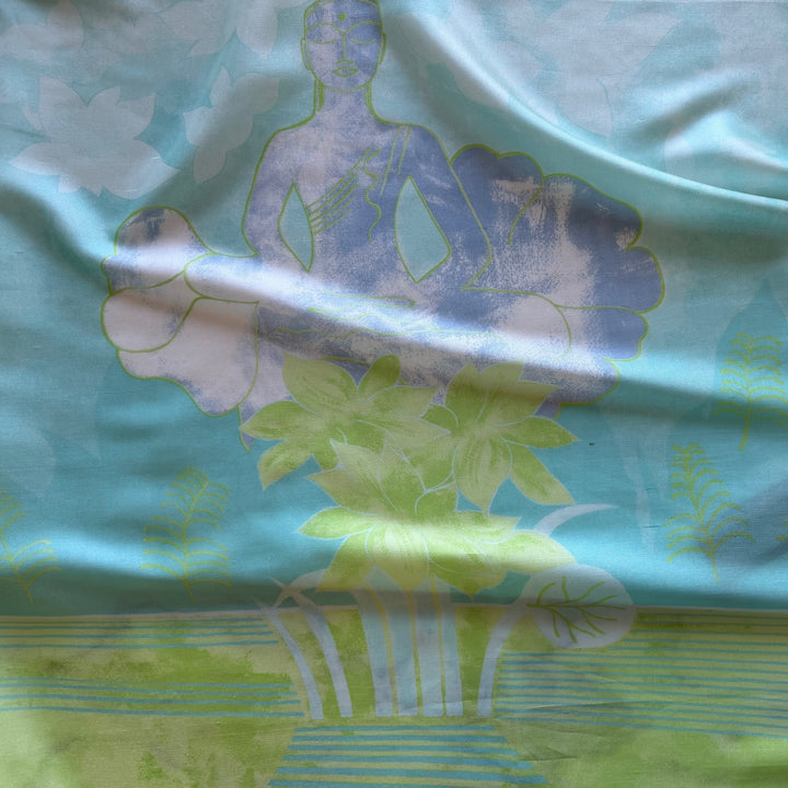 46" Panel - Ethereal Buddha on a Cloud Silk Habutai (Made in Italy)
