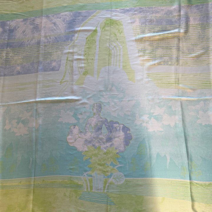 46" Panel - Ethereal Buddha on a Cloud Silk Habutai (Made in Italy)