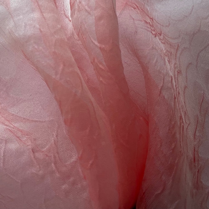 Semi-Sheer Coral Dreams Silk Jacquard Organza (Made in Italy)