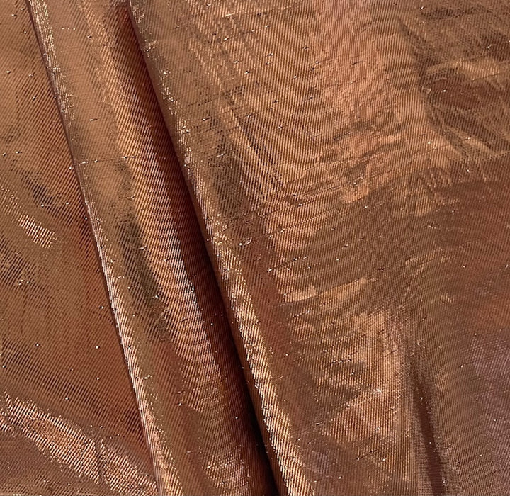 Semi-Sheer Gossamer Copper Penny Silk Blend Lamé (Made in Italy)