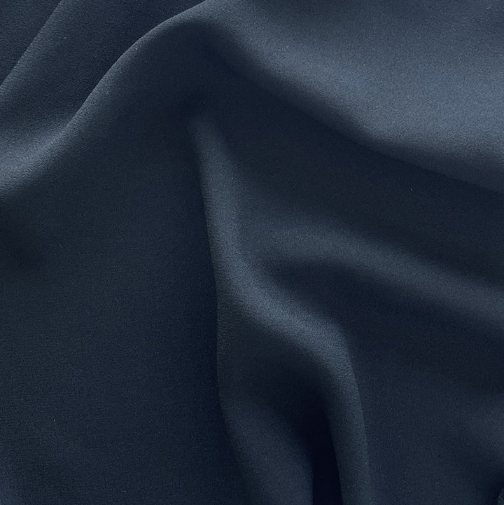 Light to Mid-Weight Onyx Stretch Rayon Viscose Crepe (Made in Italy)
