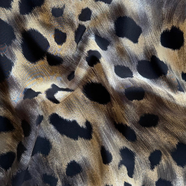Fierce Cheetah Silk Crepe de Chine (Made in Italy)