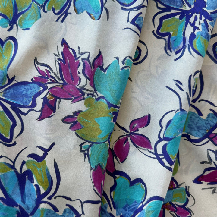 Aquamarine Summer Breeze Silk Habutai (Made in Italy)