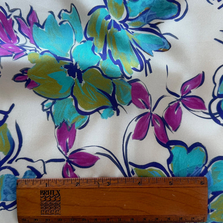 Aquamarine Summer Breeze Silk Habutai (Made in Italy)