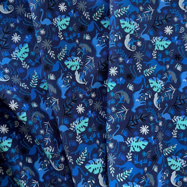 Liberty of London Chameleon & Flamingo Jungle Silk Twill (Made in Italy)