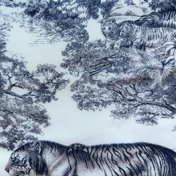 Mid-Weight Toile Ambush of Tigers Silk Twill (Made in Italy)
