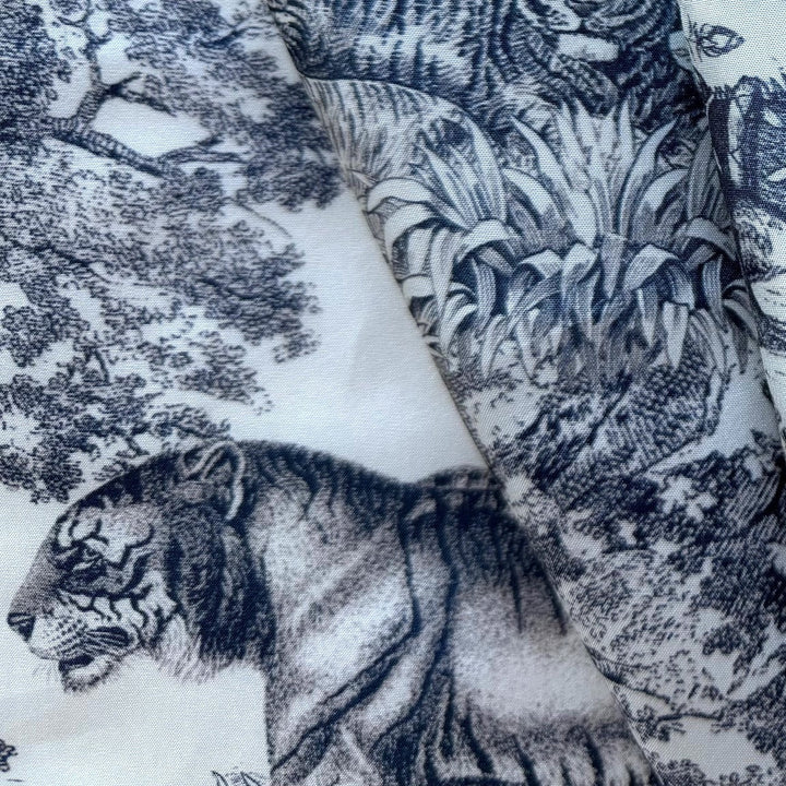 Mid-Weight Toile Ambush of Tigers Silk Twill (Made in Italy)