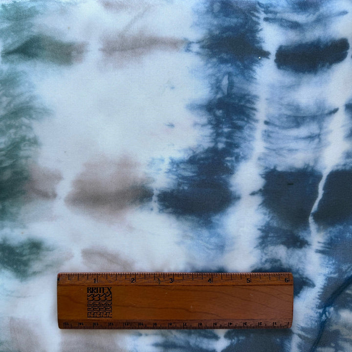 Airy Tie Dye Navy Haze Silk Chiffon (Made in Italy)