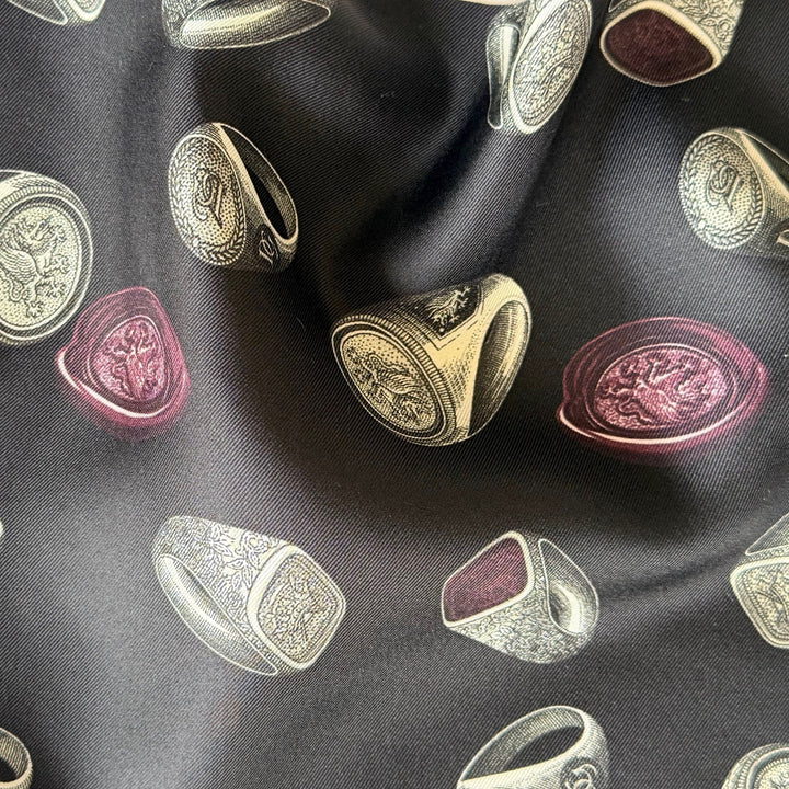 Couture Lighter-Weight Wax Signet Rings Silk Twill (Made in Italy)