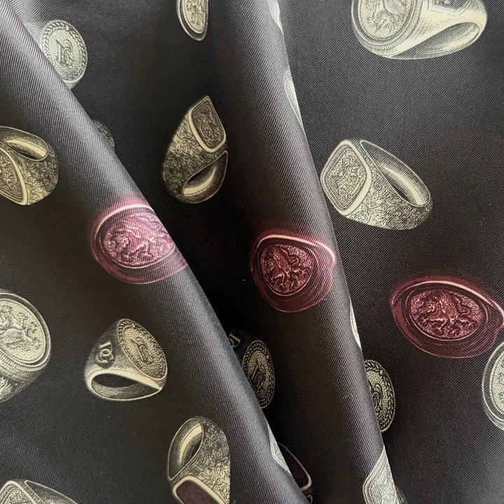 Couture Lighter-Weight Wax Signet Rings Silk Twill (Made in Italy)