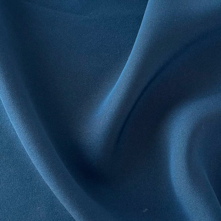Aegean Blue 4-Ply Matte Silk Satin (Made in Italy)