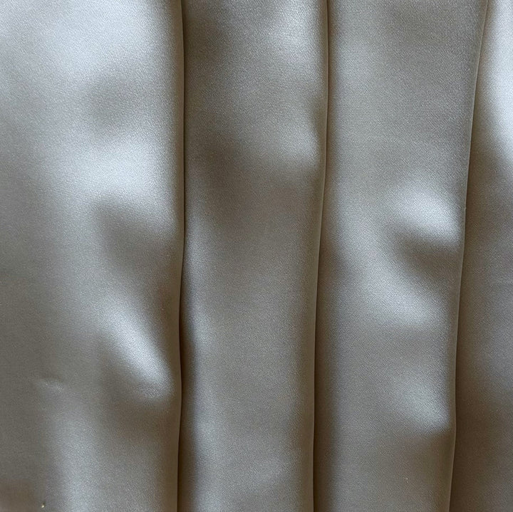 Cool Oyster Stretch Silk Satin Charmeuse (Made in Italy)