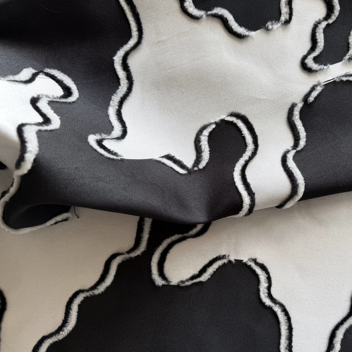 Couture Over-Sized Graphic Houndstooth Silk Blend Brocade Mikado (Made in Italy)