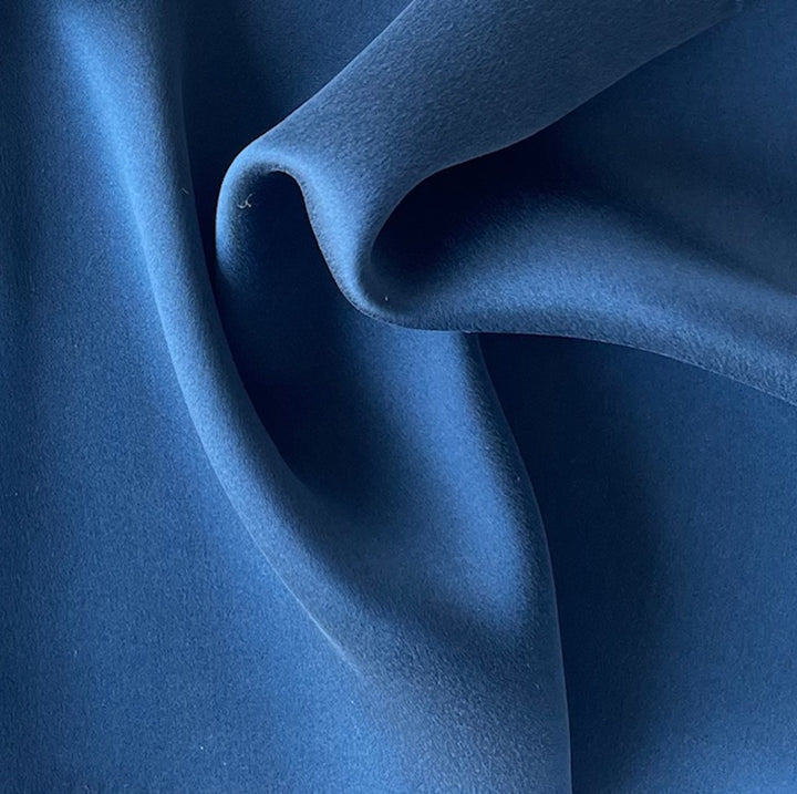 Gleaming Yale Blue Silk Satin Charmeuse (Made in Italy)