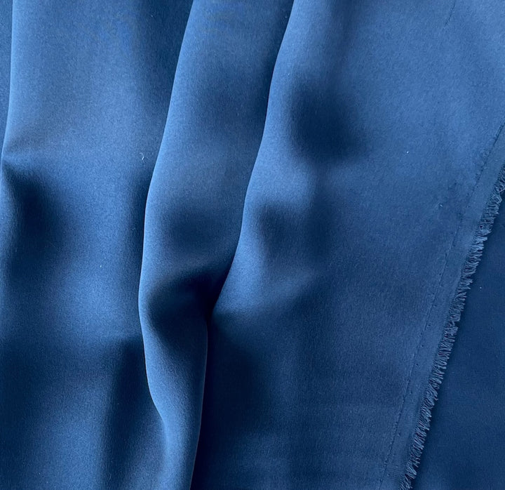 Gleaming Yale Blue Silk Satin Charmeuse (Made in Italy)