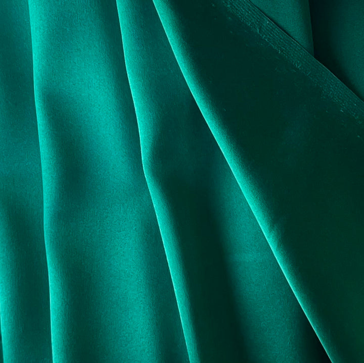 Bright Viridian Stretch Silk Satin Charmeuse (Made in Italy)