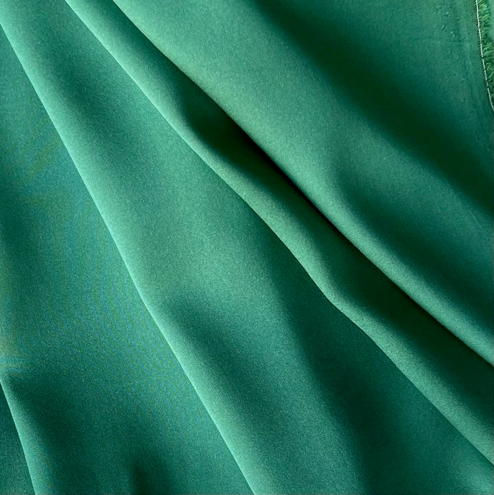 Shamrock Glen Green Stretch Silk Satin Charmeuse (Made in Italy)