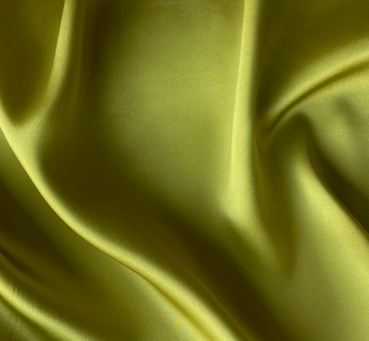 Chartreuse Dust Silk Satin Charmeuse (Made in Italy)