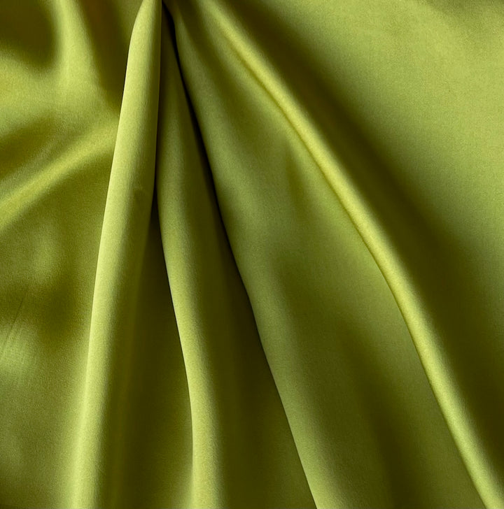 Chartreuse Dust Silk Satin Charmeuse (Made in Italy)