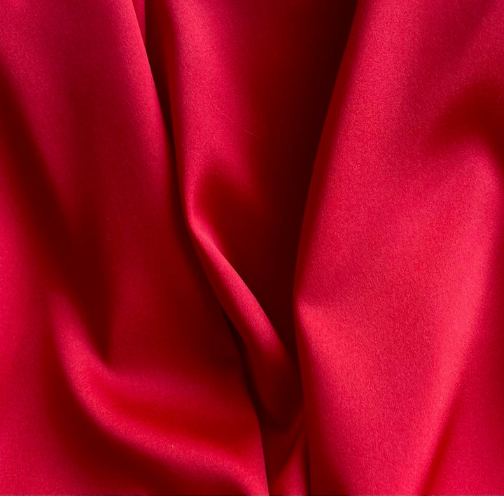 Siren Red Stretch Silk Satin Charmeuse (Made in Italy)