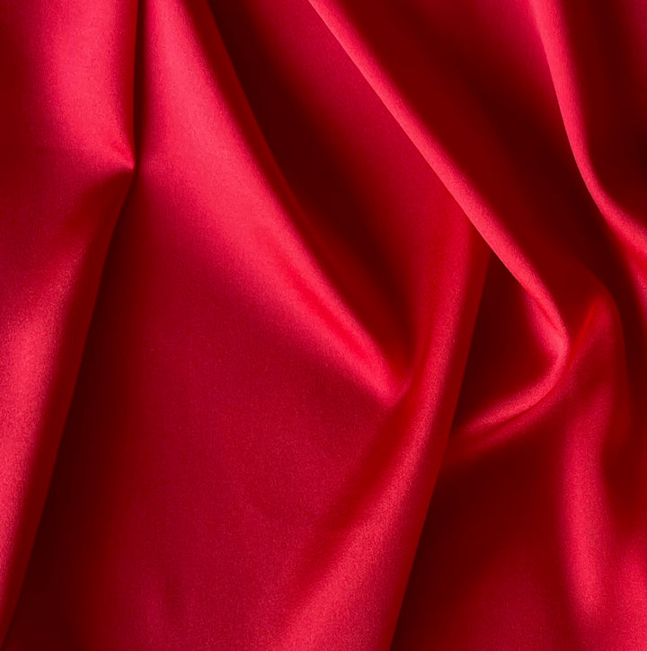 Siren Red Stretch Silk Satin Charmeuse (Made in Italy)
