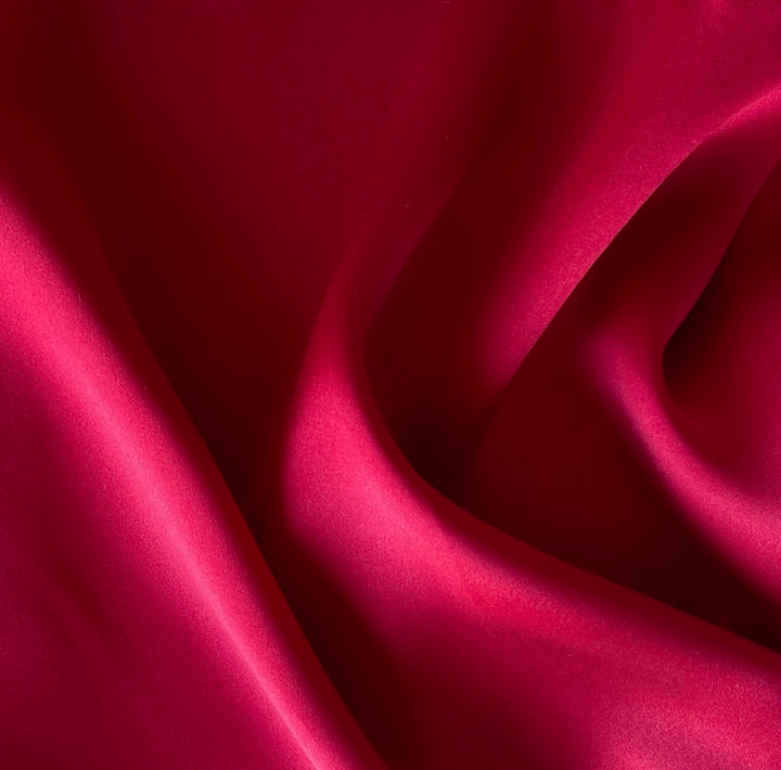 Rich Claret Silk Satin Charmeuse (Made in Italy)