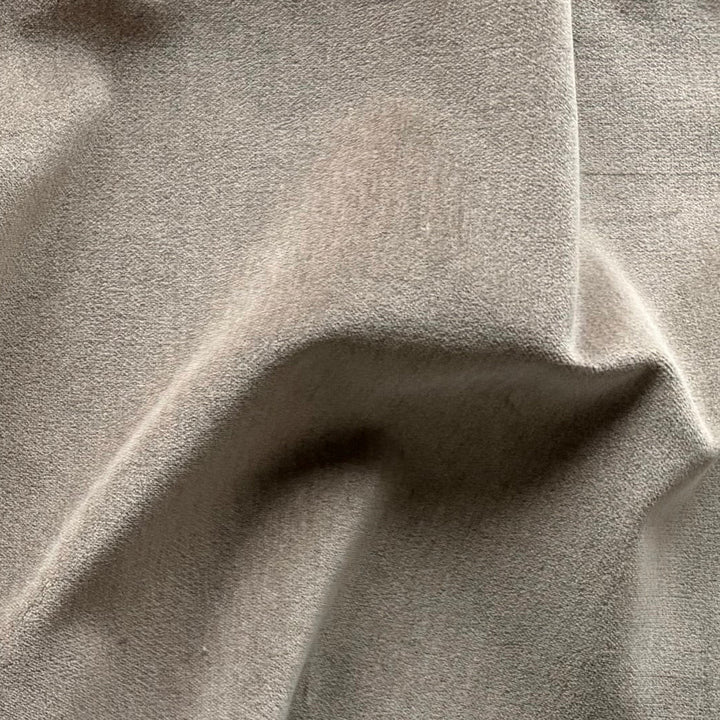 Mid-Weight Neutral Mushroom Cotton Velvet (Made in Italy)