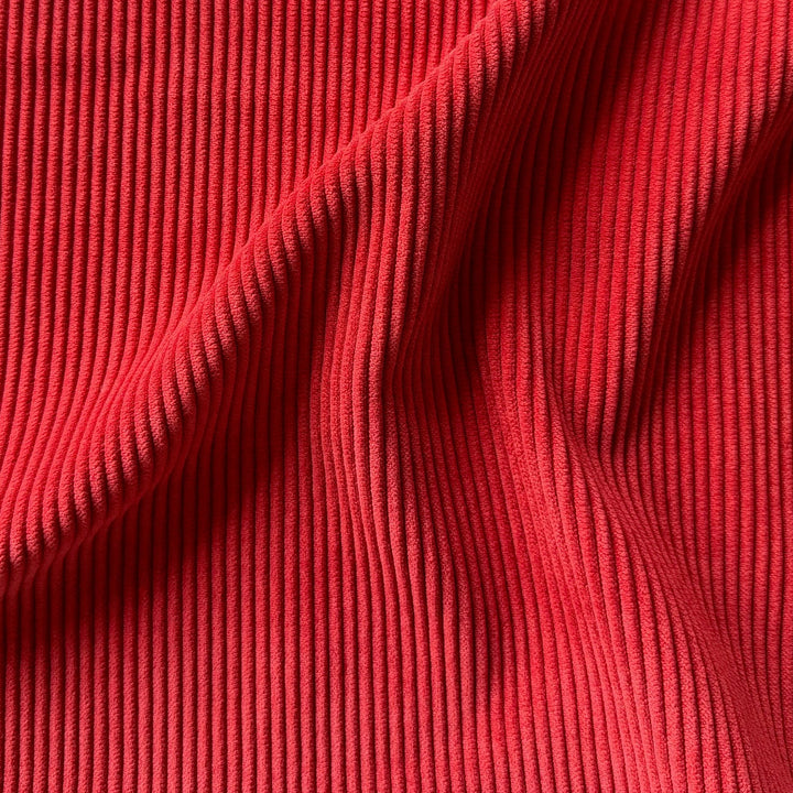 Bottega Veneta Coral Flame Stretch Mid-Wale Polyester Corduroy (Made in Italy)