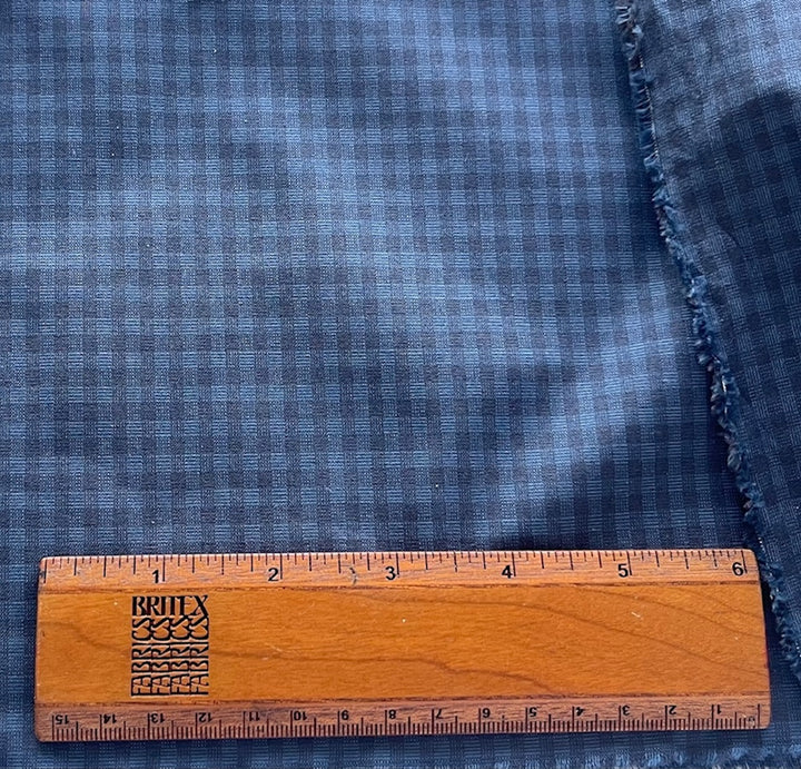 Shades of Denim Checks Cotton Suiting (Made in Italy)