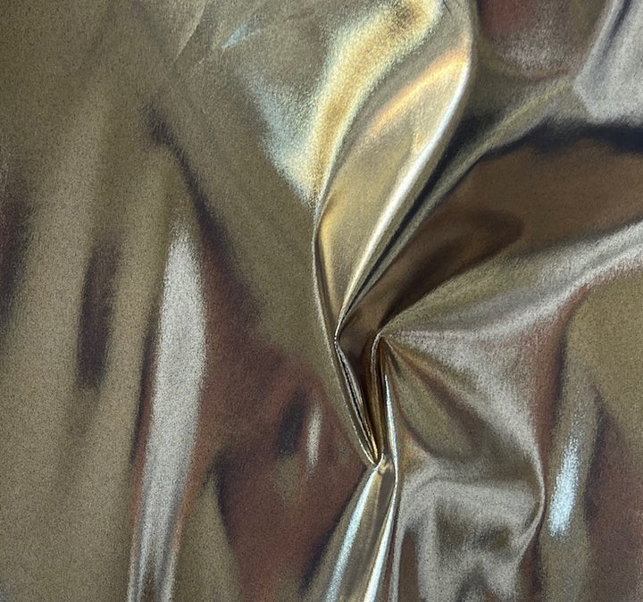 Lighter-Weight Lux Bright Gold Stretch Polyester Blend Lamé (Made in Italy)