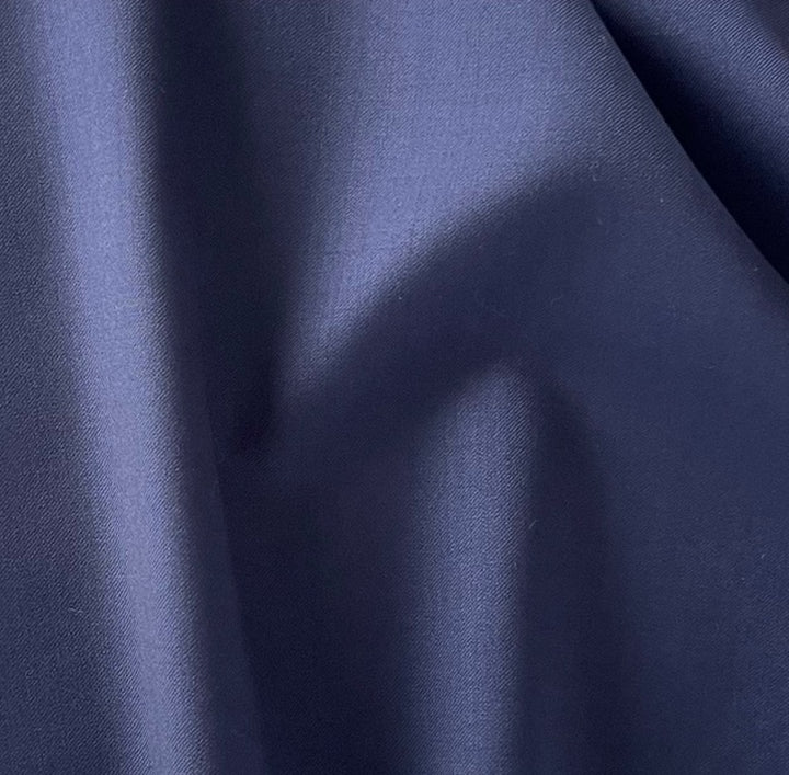 Bright Navy Super 130s Selvedged Wool Suiting  (Made in Italy)
