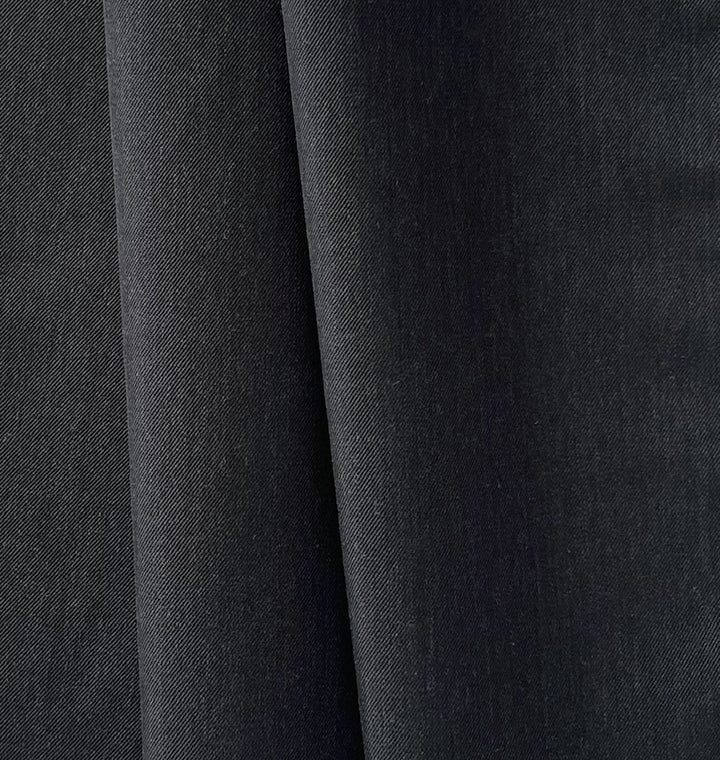 Light to Mid-Weight Anchor Grey Wool Twill Gabardine (Made in Italy)