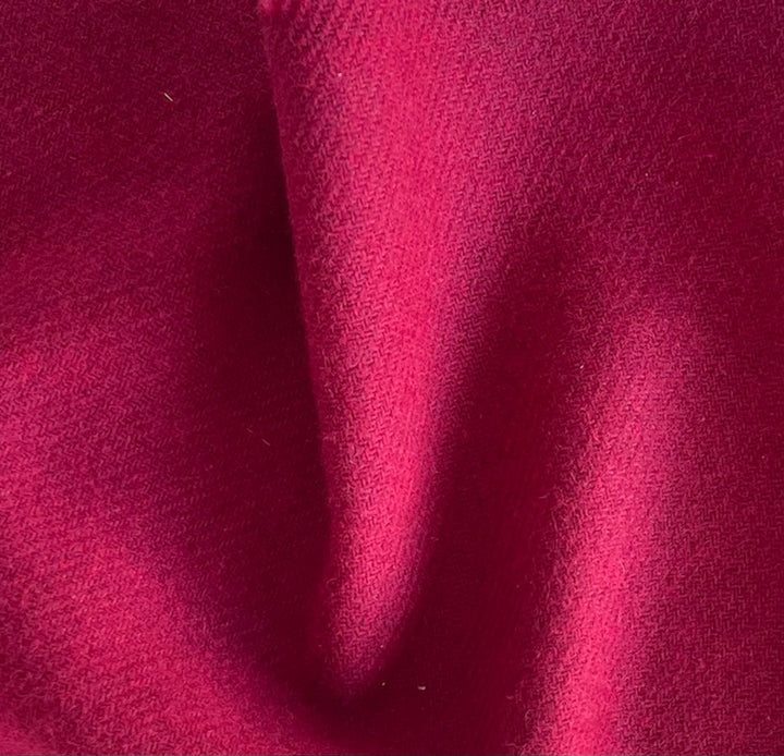Drapey Crimson Ruby Wool Twill Flannel (Made in Italy)