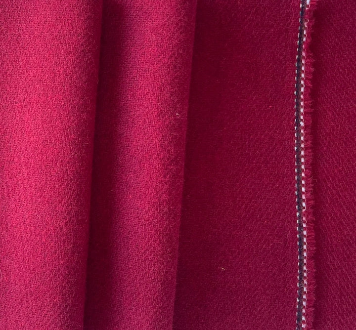 Drapey Crimson Ruby Wool Twill Flannel (Made in Italy)