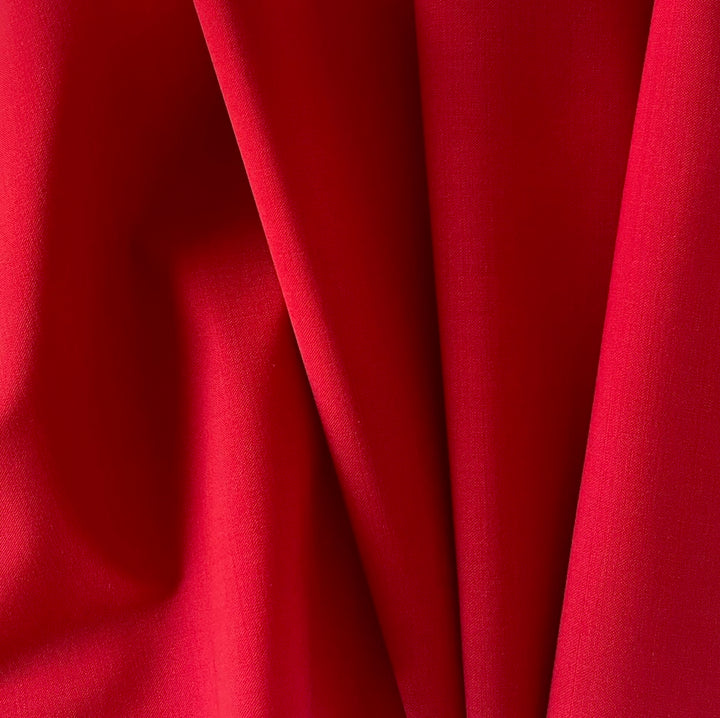 Lighter-Weight Classic Lipstick Red Stretch Wool (Made in Italy)
