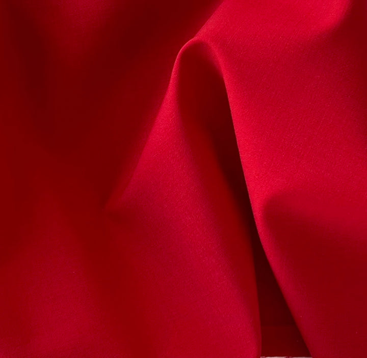 Lighter-Weight Classic Lipstick Red Stretch Wool (Made in Italy)
