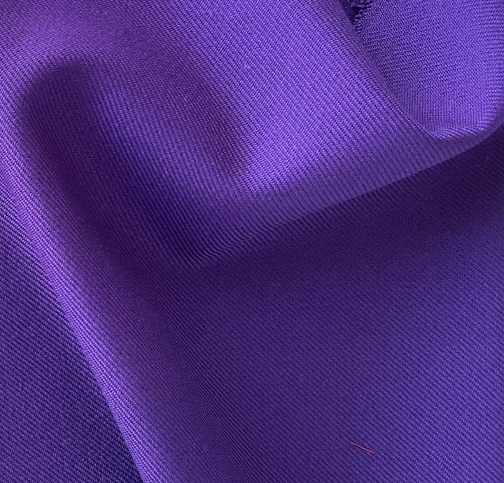Mid-Weight Royal Purple Pansy Wool Twill (Made in Italy)