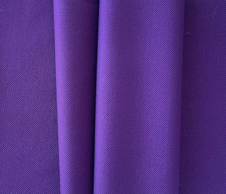 Mid-Weight Royal Purple Pansy Wool Twill (Made in Italy)