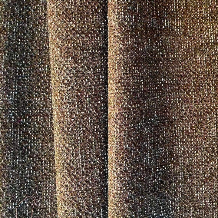 Airy Walnut & Cream Puckered Stretch Wool Tweed (Made in Italy)