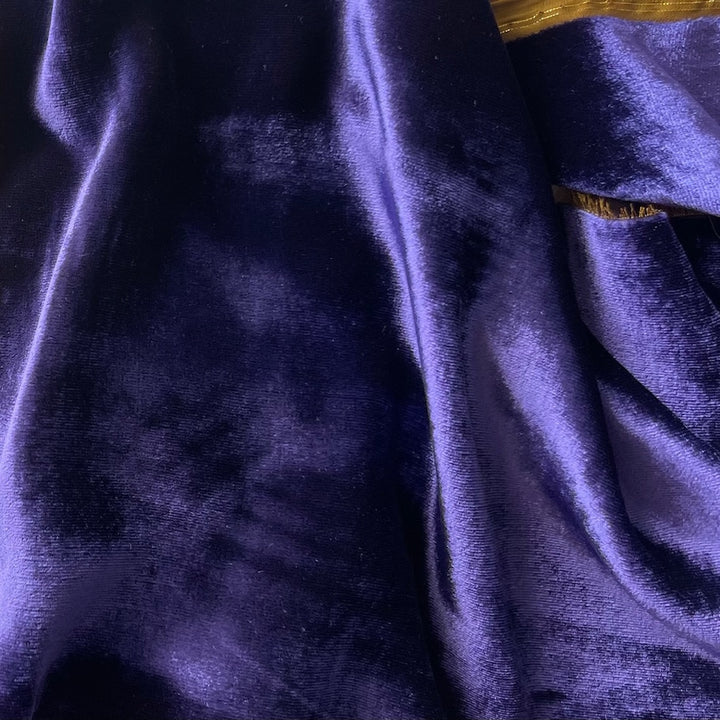 Elegant Royal Purple Silk Blend Velvet