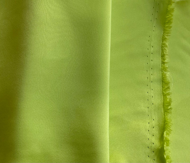Vivid Key Lime Rayon Viscose Double-Sided Satin (Made in Italy)