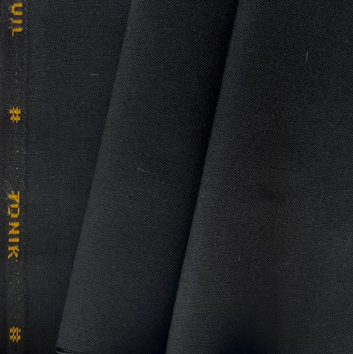 Dormeuil Crow's Wing Black Selvedged Tonik Wool & Mohair Suiting (Made in England)