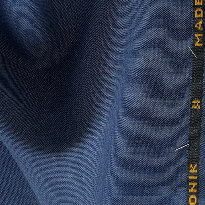 Dormeuil Nautical Navy Blue Selvedged Tonik Wool & Mohair Suiting (Made in England)