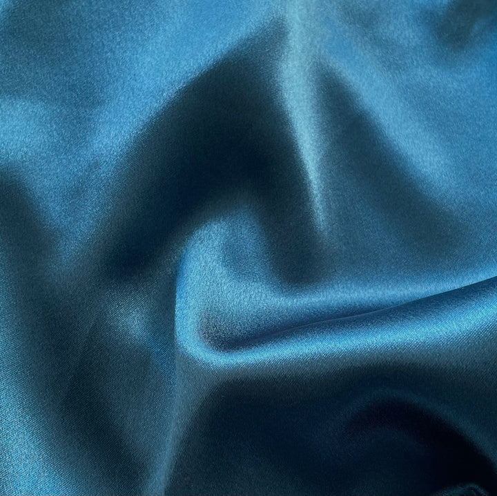 Teal Oceans Polyester Crepe Back Satin (Made in Japan)