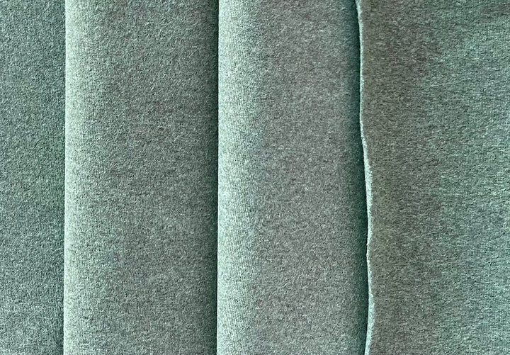 Mid-Weight Sueded Heathered Olive Polyester Knit Jersey (Made in USA)